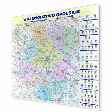 Opolskie administracyjna 110x123cm. Mapa w ramie aluminiowej.