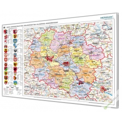 Kujawsko-Pomorskie administracyjna 150x120cm Mapa magnetyczna.