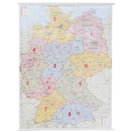 Niemcy kodowe  130x170 cm. Mapa ścienna.