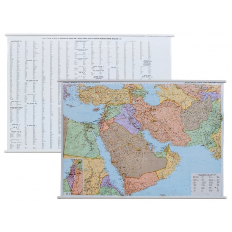 Bliski Wschód polityczno-drogowa 132x90cm. Mapa ścienna.