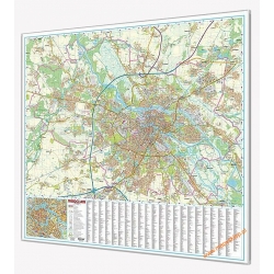 Wrocław - plan miasta 139x134cm. Mapa w ramie aluminiowej.