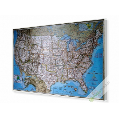 USA/Stany Zjednoczone polityczna 180x120cm. Mapa magnetyczna.