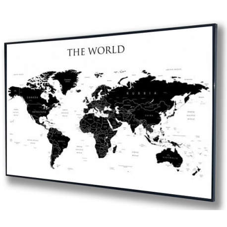 Świat Polityczny, konturowy 146x98cm. Mapa do wpinania.