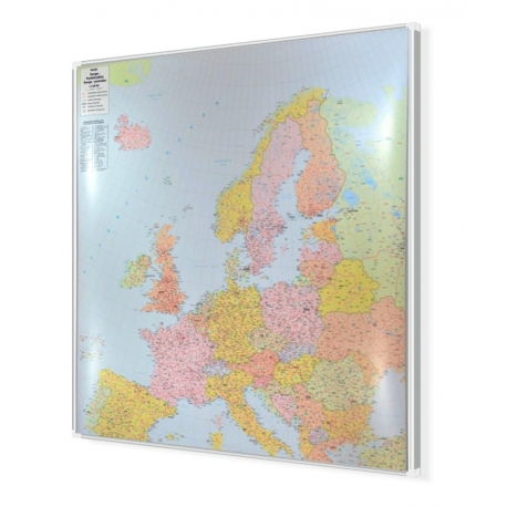 Europa kodowa 150x190 cm. Mapa w ramie aluminiowej.