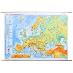 Europa fizyczna z elementami ekologii 160x120cm. Mapa ścienna.