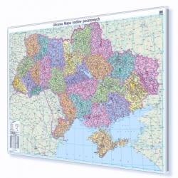 Ukraina kodowa 140x100cm. Mapa do wpinania.