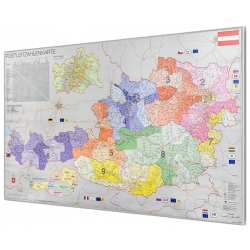 Austria kodowa 93x59cm. Mapa w ramie aluminiowej.