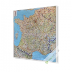 Francja Drogowa 100x110cm. Mapa do wpinania.