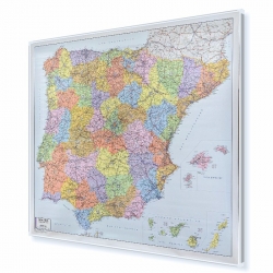 Hiszpania i Portugalia Kodowo-drogowa 110x90 cm. Mapa do wpinania.