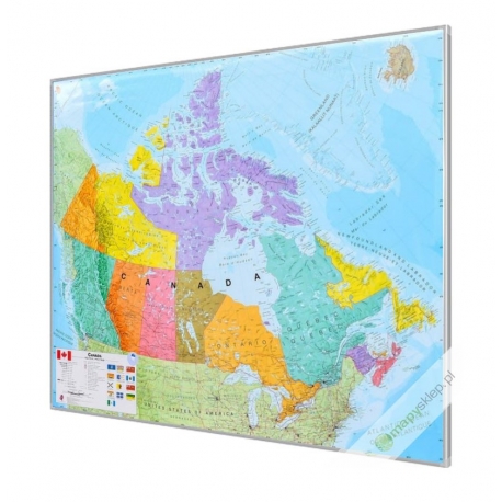 Kanada polityczna 126x102cm. Mapa do wpinania.