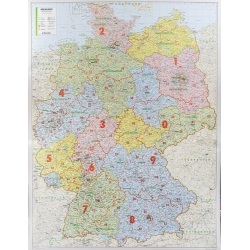 M-DR Niemcy adm-drog.z kod.poczt.1:700ty Mapa scienna 100x130cm Bacher Orga-Karte