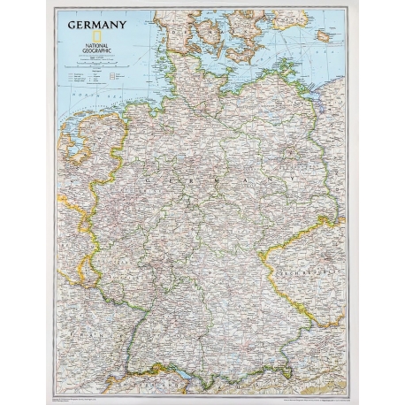 Niemcy 65x78cm. Mapa ścienna.