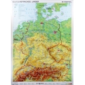 Kraje niemieckojęzyczne - Niemcy, Austria, Szwajcaria fizyczna 122x158cm. Mapa ścienna.