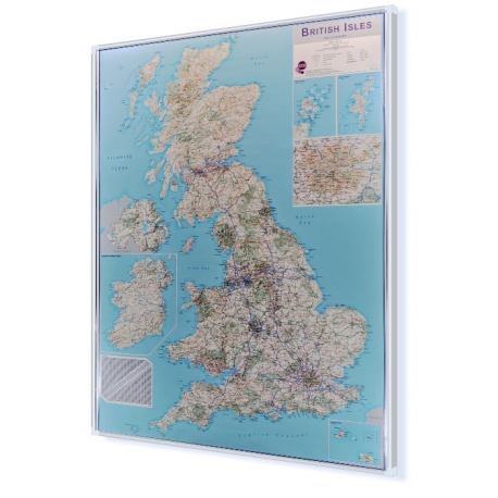 Wielka Brytania (Anglia, Szkocja, Irlandia, Walia) drogowa 1:850tys.MI Mapa do wpinania 121x164cm