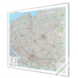 Polska Drogowa 146x139cm. Mapa do wpinania.