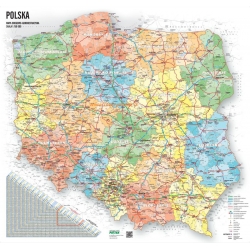 Polska administracyjno-drogowa 104x92cm. Wersja Strong. Mapa ścienna.