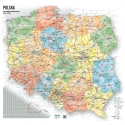 Polska administracyjno-drogowa 104x92cm. Wersja Strong. Mapa ścienna.