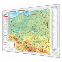 Polska fizyczna z elementami ekologii 155x112cm. Mapa magnetyczna.