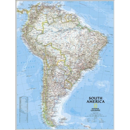 Ameryka Południowa 99x118cm.Mapa ścienna