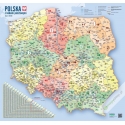Polska kodowa 102x92cm. Mapa ścienna.