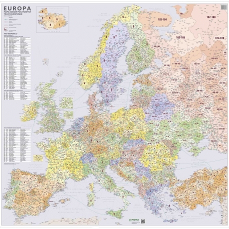 Europa kodowa 150x140 cm. Mapa ścienna.