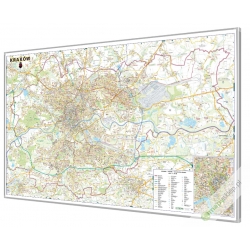 Kraków 146x98 cm. Mapa magnetyczna.