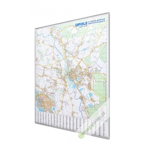 Opole - plan miasta 110x120 cm. Mapa do wpinania.