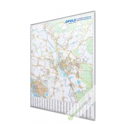 Opole 110x120 cm. Mapa w ramie aluminiowej.