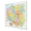 Polska administracyjno - drogowa 124x113cm. Mapa w ramie aluminiowej.