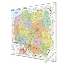 Polska Administracyjno-drogowa 124x113cm. Mapa do wpinania.