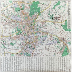 Łódź - plan miasta 100x92cm. Mapa ścienna.