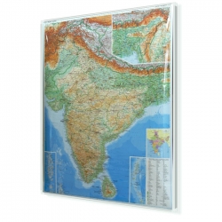 Indie fizyczno-drogowa 94x126 cm. Mapa do wpinania.