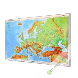 Europa fizyczna 160x110cm. Mapa w ramie aluminiowej.