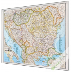 Bałkany 84x62cm. Mapa do w ramie aluminiowej.