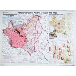 Rzeczpospolita Polska w latach 1918-1939. Mapa ścienna.