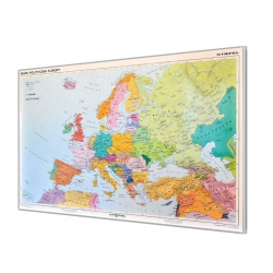 Europa polityczna 160x110cm. Mapa w ramie aluminiowej.