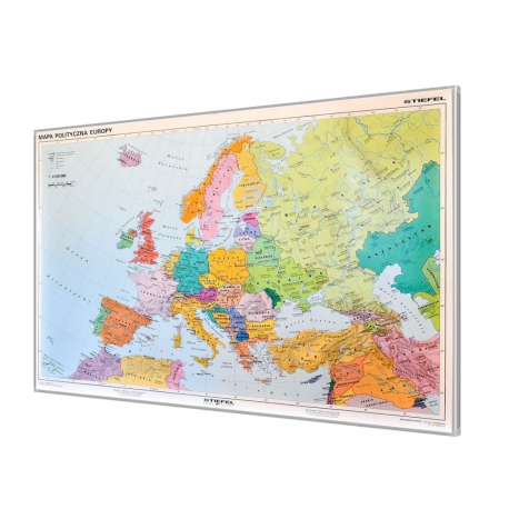 Europa polityczna 160x110cm. Mapa w ramie aluminiowej.