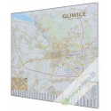Gliwice - plan miasta 126x138cm. Mapa do wpinania.