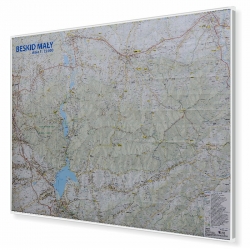 Beskid Mały 154x114 cm. Mapa w ramie aluminiowej.