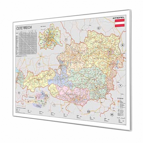 Austria administracyjna 160x120cm. Mapa w ramie aluminiowej.