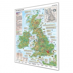 Wielka Brytania fizyczna 120x160cm. Mapa do wpinania.