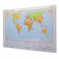 Świat polityczny 160x120cm. Mapa w ramie aluminiowej.