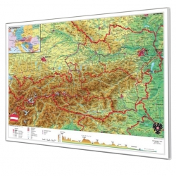 Austria fizyczna 160x120 cm. Mapa magnetyczna.