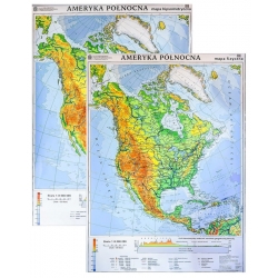 Ameryka Północna ogólnogeograficzna (fizyczna)/do ćwiczeń 110x150cm. Mapa ścienna dwustronna.