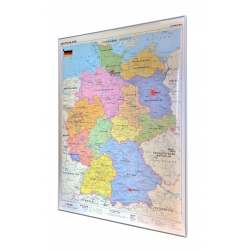 Niemcy polityczna 115x153cm. Mapa w ramie aluminiowej.