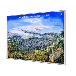 Alpy Panorama 140x95cm. Mapa w ramie aluminiowej.