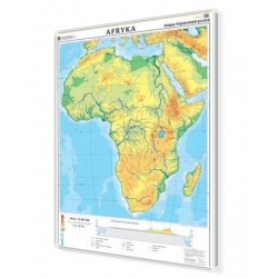Afryka ogólnogeograficzna do ćwiczeń 110x150cm. Mapa w ramie aluminiowej.