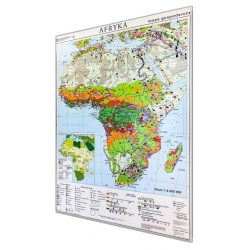 Afryka gospodarcza 106x140cm. Mapa w ramie aluminiowej.