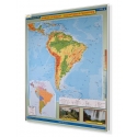 Ameryka Południowa ukształtowanie powierzchni (fizyczna) 120x160cm. Mapa magnetyczna.