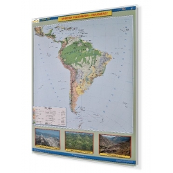 Ameryka Południowa krajobrazy 120x160cm. Mapa do wpinania.